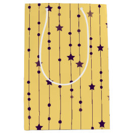 Purple Stars Yellow Pop Art Holiday Medium Cadeauzakje