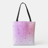 purple start Magical white unicorn Tote Bag (Achterkant)