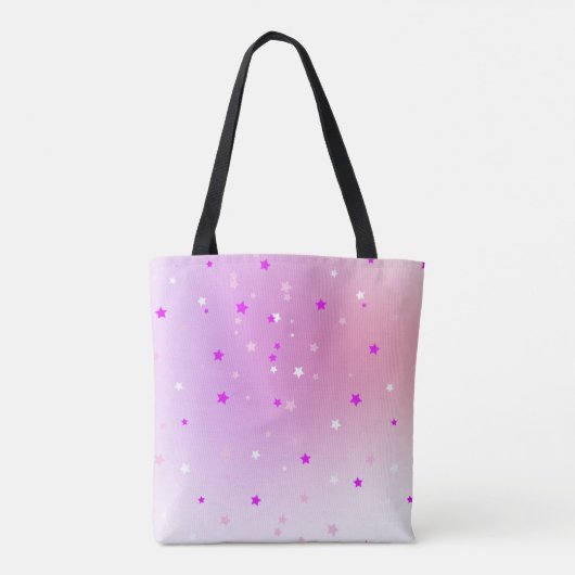 purple start Magical white unicorn Tote Bag (Achterkant)