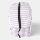 Purple Stripe Bow Pattern Coquette Cosmetic Toilettasje (Rechts)