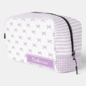 Purple Stripe Bow Pattern Coquette Cosmetic Toilettasje (Rechterhoek)