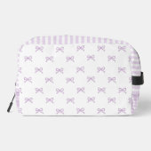 Purple Stripe Bow Pattern Coquette Cosmetic Toilettasje (Achterkant)
