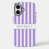Purple striped Personalized Name  Case-Mate iPhone Case (Achterkant)