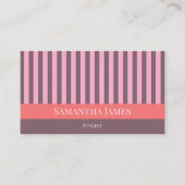 Purple Stripes Colorful Pink Orange Visitekaartje (Voorkant)