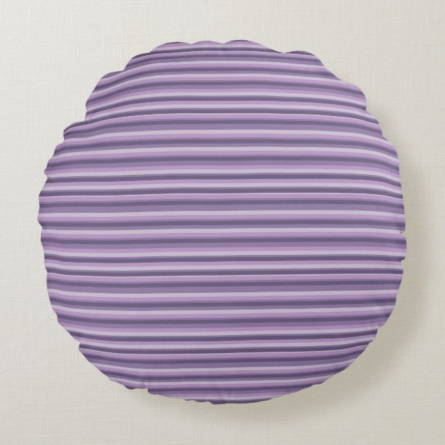 Purple stripes rond kussen (Voorkant)
