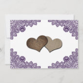 Purple Sunflower Floral Lace String Lights Wedding Save The Date (Achterkant)