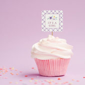 Purple Sweet Floral Baby Girl Envelope Seal Label