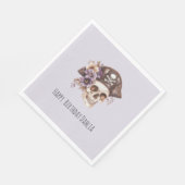Purple Tan Floral Skull Birthday Servet (Hoek)