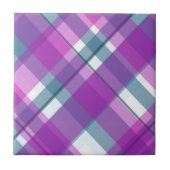 Purple Tartan Pattern Tegeltje (Voorkant)
