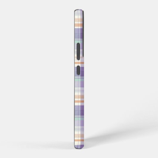 Purple Tartan Plaid Monogram Design Samsung Galaxy Hoesje (Rechterkant)