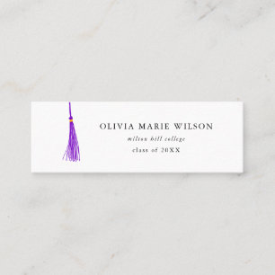 Purple Tassel Graduation Name Card Mini Visitekaartje