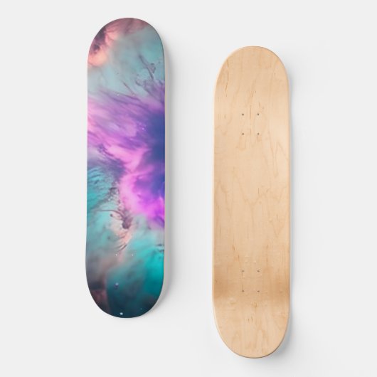 Purple Teal Galaxy Nebula Dream #1 Persoonlijk Skateboard (Voorkant)