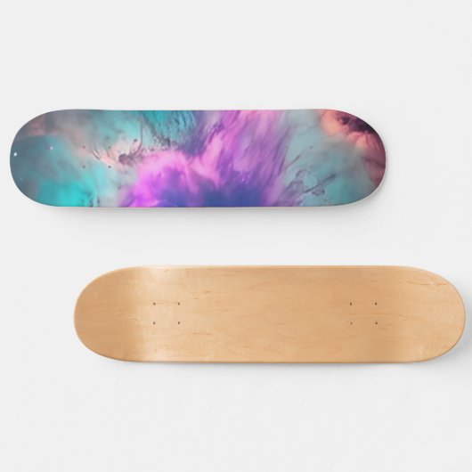 Purple Teal Galaxy Nebula Dream #1  Persoonlijk Skateboard (Horizontaal)