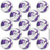 purple team colors gifts 13 basketball stickers (Voorkant)