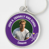 Purple Tennis Player Photo High School Spirit Sleutelhanger (Voorkant)