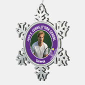 Purple Tennis Player Photo High School Spirit Tin Sneeuwvlok Ornament (Rechts)