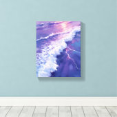 Purple Tide | Ocean Waves Watercolor Painting Canvas Afdruk (Insitu (Houten vloer))