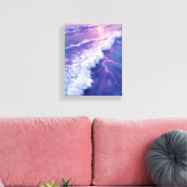 Purple Tide | Ocean Waves Watercolor Painting Canvas Afdruk (Insitu (Woonkamer))