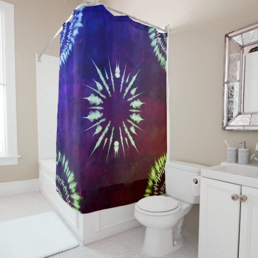 Purple Tie Dye Shower Curtain Douchegordijn (In situ)