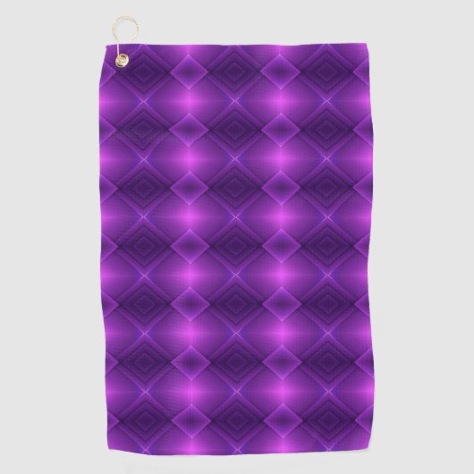 Purple towel featuring a symmetrical pattern  golfhanddoek (Voorkant)
