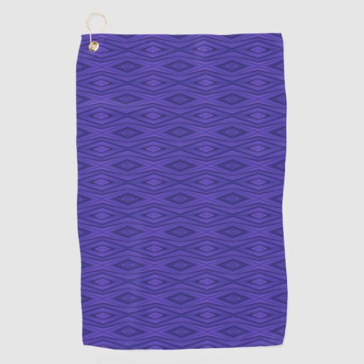 Purple towel with a geometric diamond pattern golfhanddoek (Voorkant)