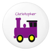 Purple Train Design Personalised Keramische Knop (Voorkant)