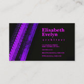 Purple Tread Paths on Black Backdrop Visitekaartje (Achterkant)