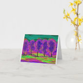 Purple Trees computer drawing card    Kaart (Gele Bloem)