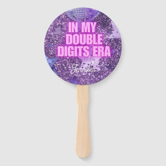 Purple Trendy In My Double Digits Era Birthday Handwaaier (Voorkant)