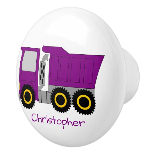 Purple Truck Design Personalised Keramische Knop (Rechts)