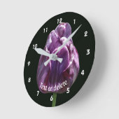 Purple Tulip Flower Personalized  Ronde Klok (Hoek)