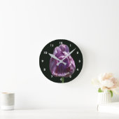Purple Tulip Flower Personalized  Ronde Klok (Huis)