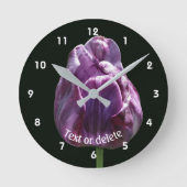 Purple Tulip Flower Personalized Ronde Klok (Voorkant)