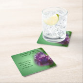 Purple Tulip Flower Personalized Wedding Kartonnen Onderzetters (Insitu)