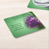 Purple Tulip Flower Personalized Wedding Kartonnen Onderzetters (Schuin)
