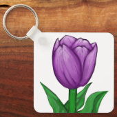 Purple Tulip Monogram Backside Sleutelhanger (Voorkant)