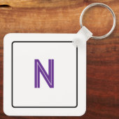 Purple Tulip Monogram Backside Sleutelhanger (Achterkant)