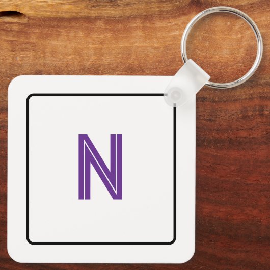 Purple Tulip Monogram Backside Sleutelhanger (Achterkant)