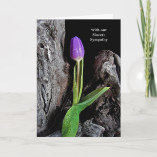 Purple Tulip on Driftwood Kaart