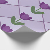 Purple Tulip Pattern – Geometric Floral Seamless Cadeaupapier (Hoek)