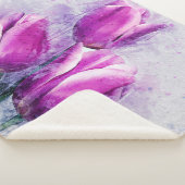 Purple Tulips Sherpa Deken (3/4)