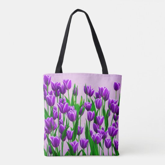 Purple Tulips Tote Bag (Achterkant)