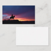 Purple Twilight Western Cowboy Silhouette Art Visitekaartje (Voorkant / Achterkant)