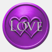 Purple Two Hearts Intertwined Wedding Ronde Sticker (Voorkant)