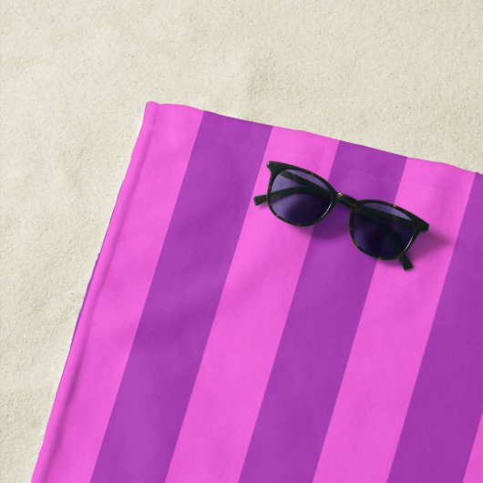 Purple Two Tone Stripes  Strandlaken (In situ)