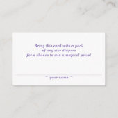 Purple Unicorn Bust Diaper Raffle Informatiekaartje (Achterkant)