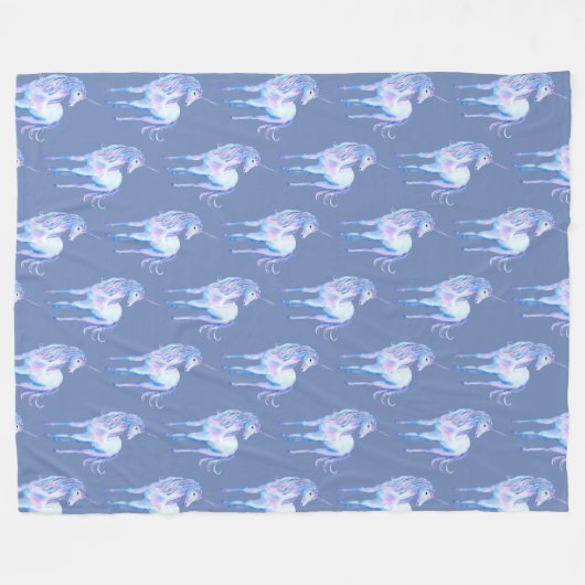 Purple Unicorn Dream Fleece Deken (Voorkant (Horizontaal))