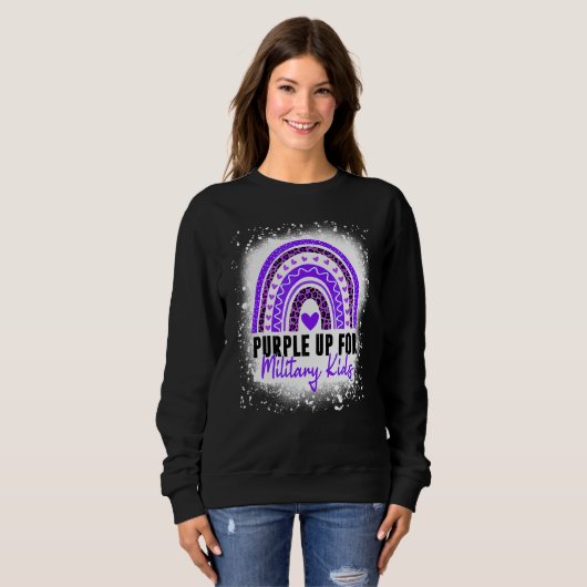 Purple Up For Military Kids Month Of The Military Trui (Voorkant volledig)