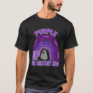 Purple Up For Military Kids Rainbow Military Child T-shirt