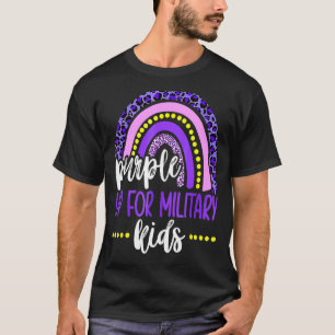 Purple Up For Military Kids Rainbow Military Child T-shirt